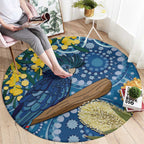 Black Cockatoo Australia Aboriginal Art Round Carpet NAIDOC Week - Nature Lovers