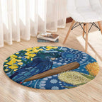 Black Cockatoo Australia Aboriginal Art Round Carpet NAIDOC Week - Nature Lovers