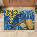 Black Cockatoo Australia Aboriginal Art Rubber Doormat NAIDOC Week - Nature Lovers