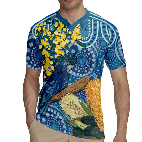 Black Cockatoo Australia Aboriginal Art Rugby Jersey NAIDOC Week - Nature Lovers