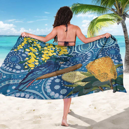 Black Cockatoo Australia Aboriginal Art Sarong NAIDOC Week - Nature Lovers