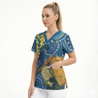 Black Cockatoo Australia Aboriginal Art Scrub Top NAIDOC Week - Nature Lovers