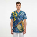 Black Cockatoo Australia Aboriginal Art Scrub Top NAIDOC Week - Nature Lovers