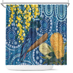 Black Cockatoo Australia Aboriginal Art Shower Curtain NAIDOC Week - Nature Lovers
