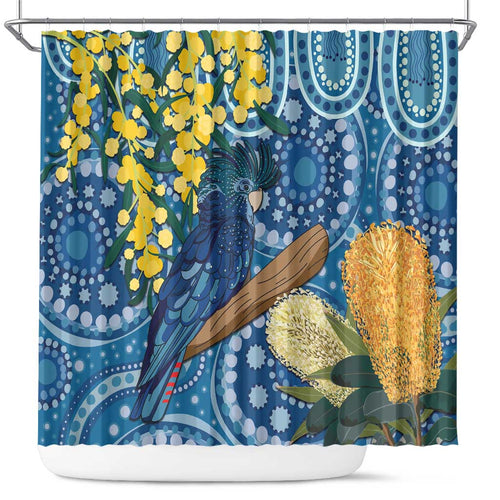 Black Cockatoo Australia Aboriginal Art Shower Curtain NAIDOC Week - Nature Lovers