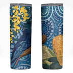 Black Cockatoo Australia Aboriginal Art Skinny Tumbler NAIDOC Week - Nature Lovers