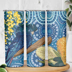 Black Cockatoo Australia Aboriginal Art Skinny Tumbler NAIDOC Week - Nature Lovers