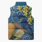 Black Cockatoo Australia Aboriginal Art Sleeveless Puffer Jacket NAIDOC Week - Nature Lovers