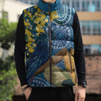 Black Cockatoo Australia Aboriginal Art Sleeveless Puffer Jacket NAIDOC Week - Nature Lovers