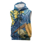 Black Cockatoo Australia Aboriginal Art Sleeveless Zip Hoodie NAIDOC Week - Nature Lovers