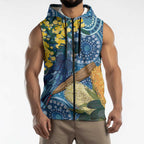 Black Cockatoo Australia Aboriginal Art Sleeveless Zip Hoodie NAIDOC Week - Nature Lovers