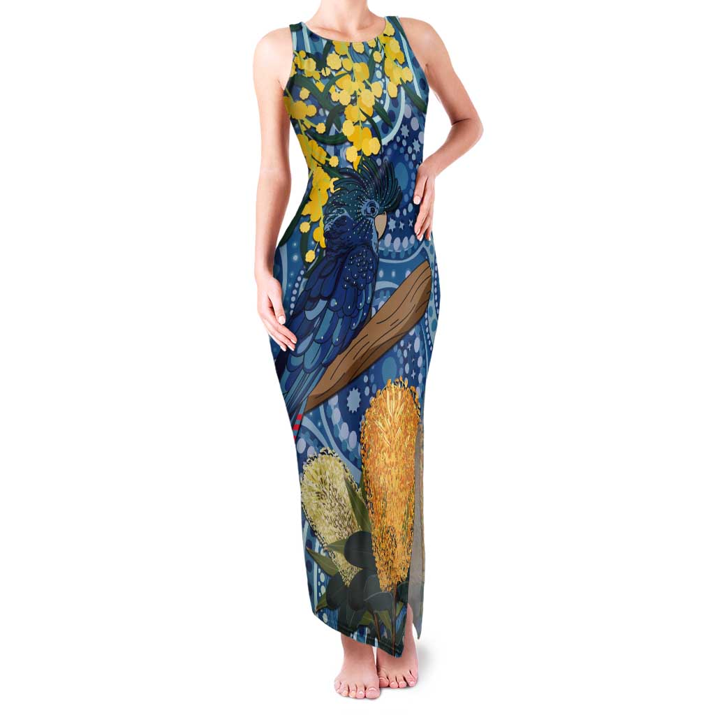 Black Cockatoo Australia Aboriginal Art Tank Maxi Dress NAIDOC Week - Nature Lovers