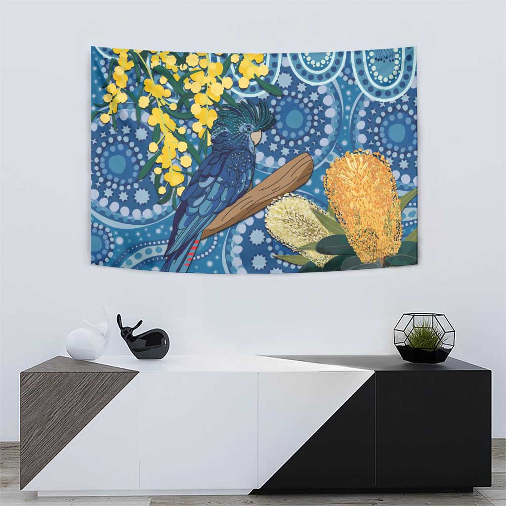 Black Cockatoo Australia Aboriginal Art Tapestry NAIDOC Week - Nature Lovers