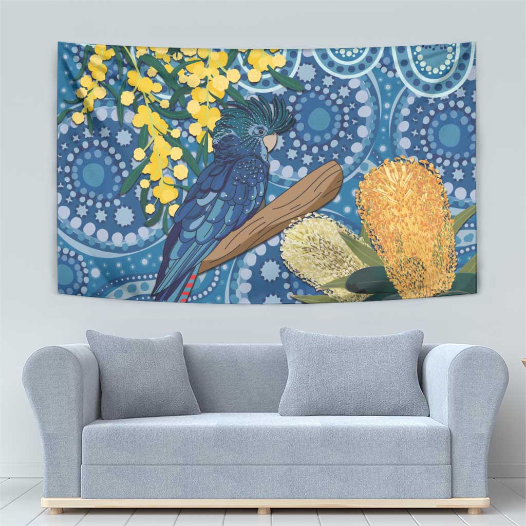 Black Cockatoo Australia Aboriginal Art Tapestry NAIDOC Week - Nature Lovers