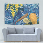 Black Cockatoo Australia Aboriginal Art Tapestry NAIDOC Week - Nature Lovers