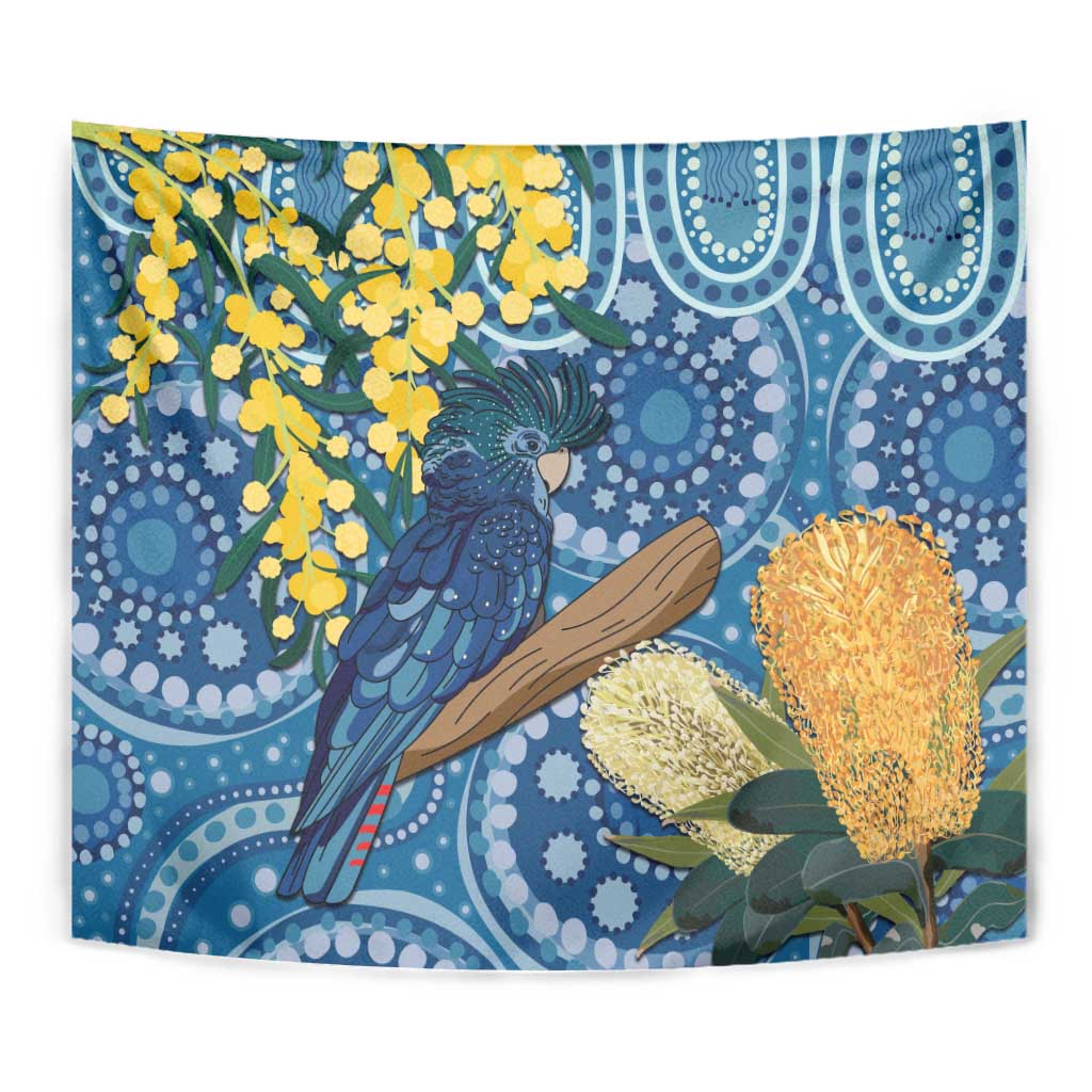 Black Cockatoo Australia Aboriginal Art Tapestry NAIDOC Week - Nature Lovers
