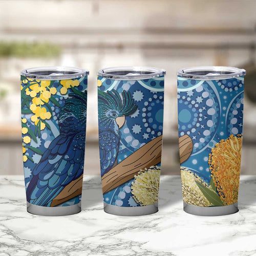Black Cockatoo Australia Aboriginal Art Tumbler Cup NAIDOC Week - Nature Lovers