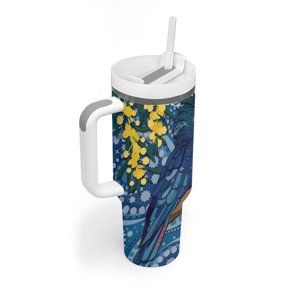 Black Cockatoo Australia Aboriginal Art Tumbler With Handle NAIDOC Week - Nature Lovers