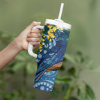 Black Cockatoo Australia Aboriginal Art Tumbler With Handle NAIDOC Week - Nature Lovers