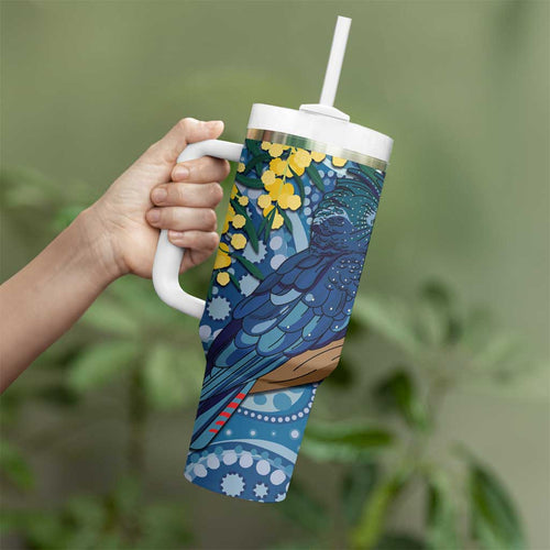 Black Cockatoo Australia Aboriginal Art Tumbler With Handle NAIDOC Week - Nature Lovers