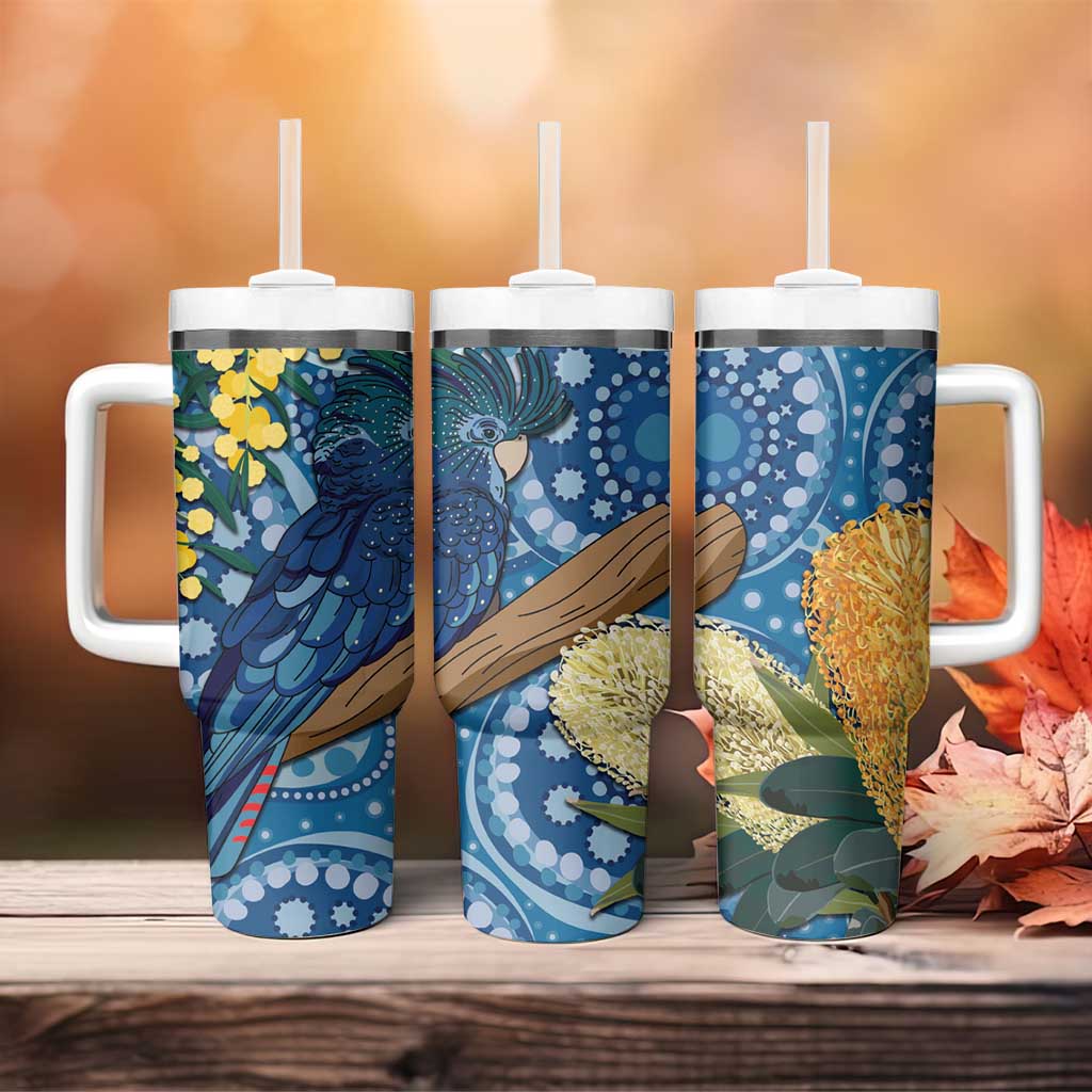 Black Cockatoo Australia Aboriginal Art Tumbler With Handle NAIDOC Week - Nature Lovers
