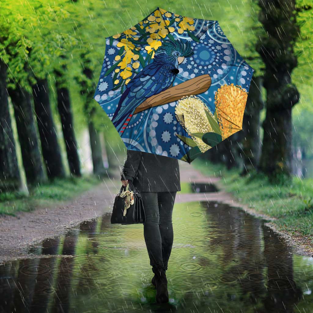 Black Cockatoo Australia Aboriginal Art Umbrella NAIDOC Week - Nature Lovers