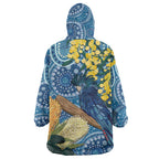 Black Cockatoo Australia Aboriginal Art Wearable Blanket Hoodie NAIDOC Week - Nature Lovers