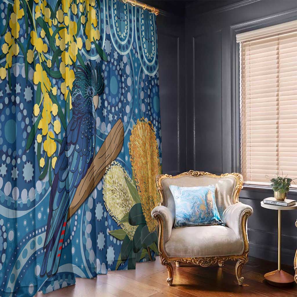Black Cockatoo Australia Aboriginal Art Window Curtain NAIDOC Week - Nature Lovers