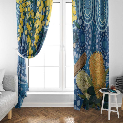 Black Cockatoo Australia Aboriginal Art Window Curtain NAIDOC Week - Nature Lovers