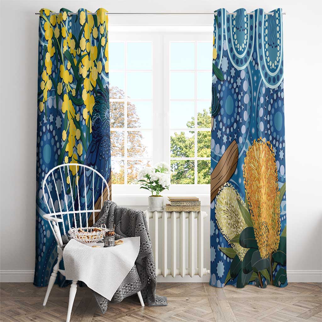 Black Cockatoo Australia Aboriginal Art Window Curtain NAIDOC Week - Nature Lovers