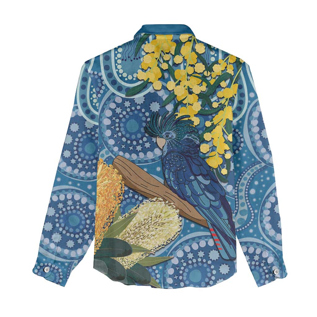 Black Cockatoo Australia Aboriginal Art Women Casual Shirt NAIDOC Week - Nature Lovers