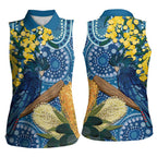 Black Cockatoo Australia Aboriginal Art Women Sleeveless Polo Shirt NAIDOC Week - Nature Lovers