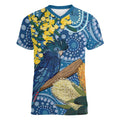Black Cockatoo Australia Aboriginal Art Women V-Neck T-Shirt NAIDOC Week - Nature Lovers