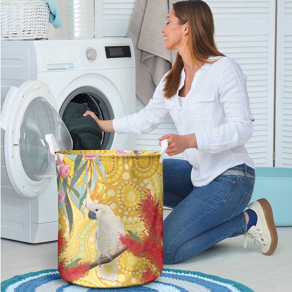Sulphur-Crested Cockatoo Australia Aboriginal Art Laundry Basket NAIDOC Week - Nature Lovers