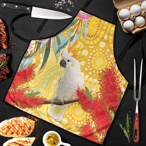 Sulphur-Crested Cockatoo Australia Aboriginal Art Apron NAIDOC Week - Nature Lovers