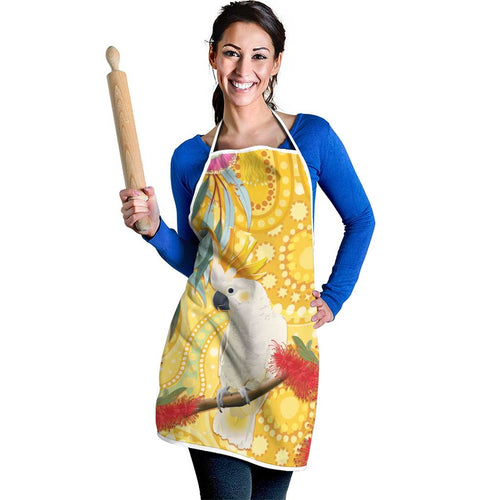 Sulphur-Crested Cockatoo Australia Aboriginal Art Apron NAIDOC Week - Nature Lovers