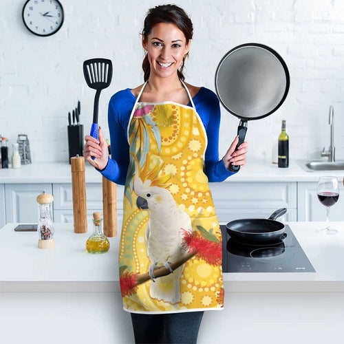 Sulphur-Crested Cockatoo Australia Aboriginal Art Apron NAIDOC Week - Nature Lovers