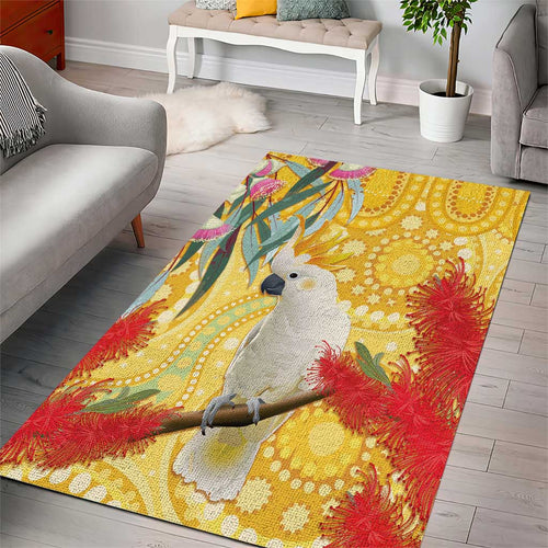 Sulphur-Crested Cockatoo Australia Aboriginal Art Area Rug NAIDOC Week - Nature Lovers