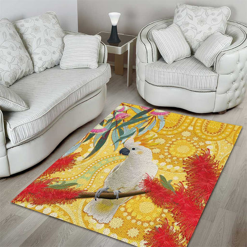 Sulphur-Crested Cockatoo Australia Aboriginal Art Area Rug NAIDOC Week - Nature Lovers