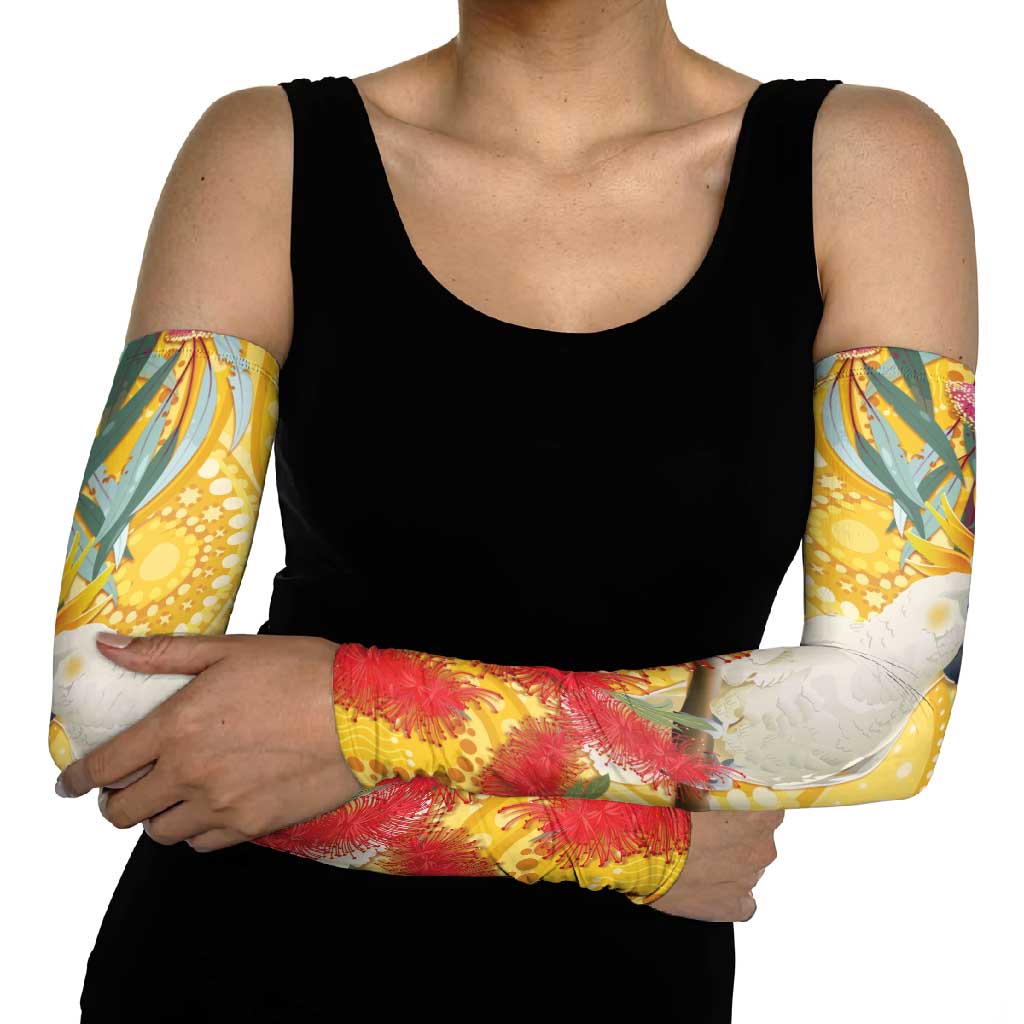 Sulphur-Crested Cockatoo Australia Aboriginal Art Arm Sleeves NAIDOC Week - Nature Lovers