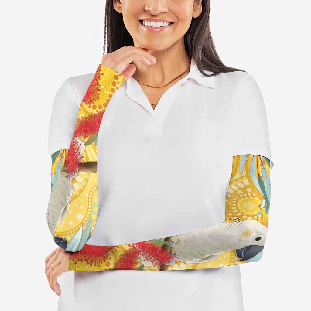 Sulphur-Crested Cockatoo Australia Aboriginal Art Arm Sleeves NAIDOC Week - Nature Lovers