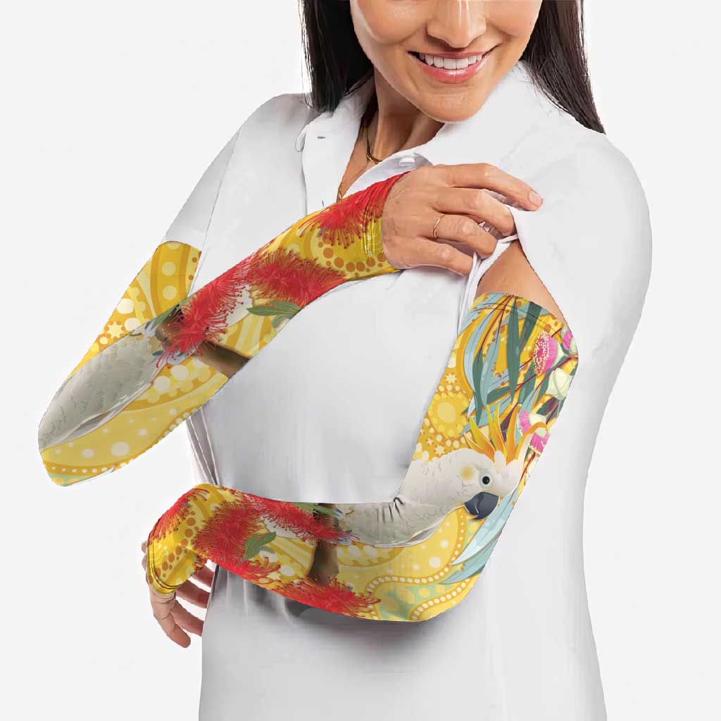 Sulphur-Crested Cockatoo Australia Aboriginal Art Arm Sleeves NAIDOC Week - Nature Lovers
