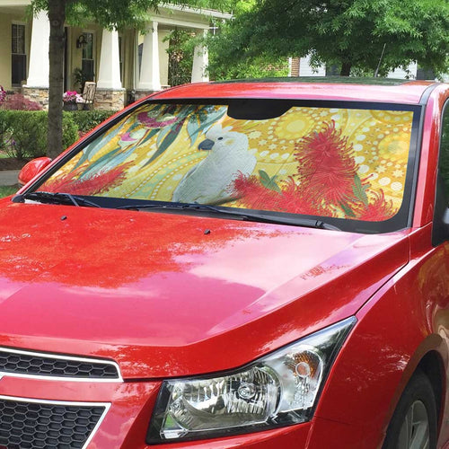Sulphur-Crested Cockatoo Australia Aboriginal Art Auto Sun Shade NAIDOC Week - Nature Lovers