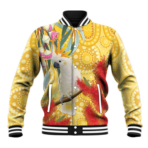 Sulphur-Crested Cockatoo Australia Aboriginal Art Baseball Jacket NAIDOC Week - Nature Lovers