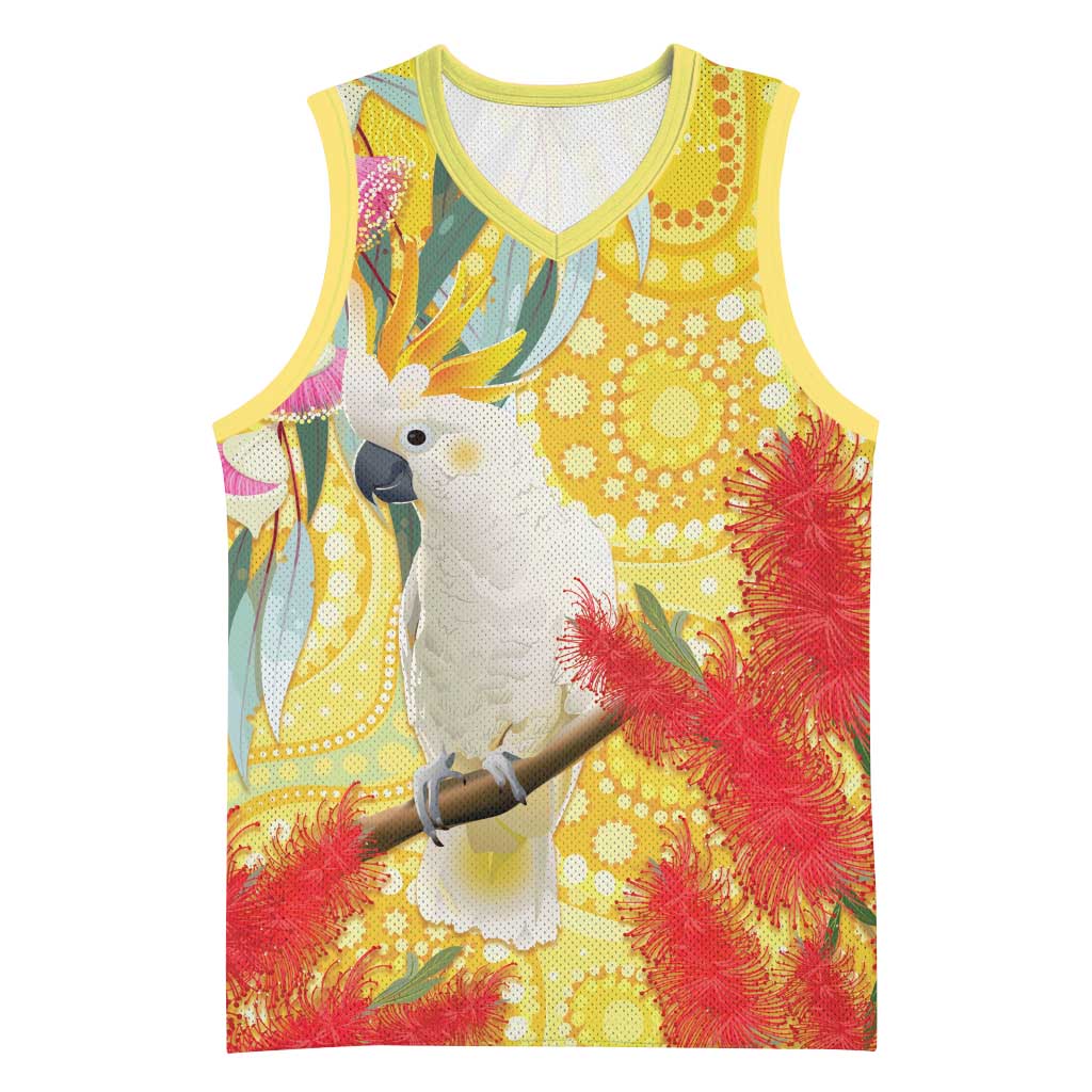 Sulphur-Crested Cockatoo Australia Aboriginal Art Basketball Jersey NAIDOC Week - Nature Lovers