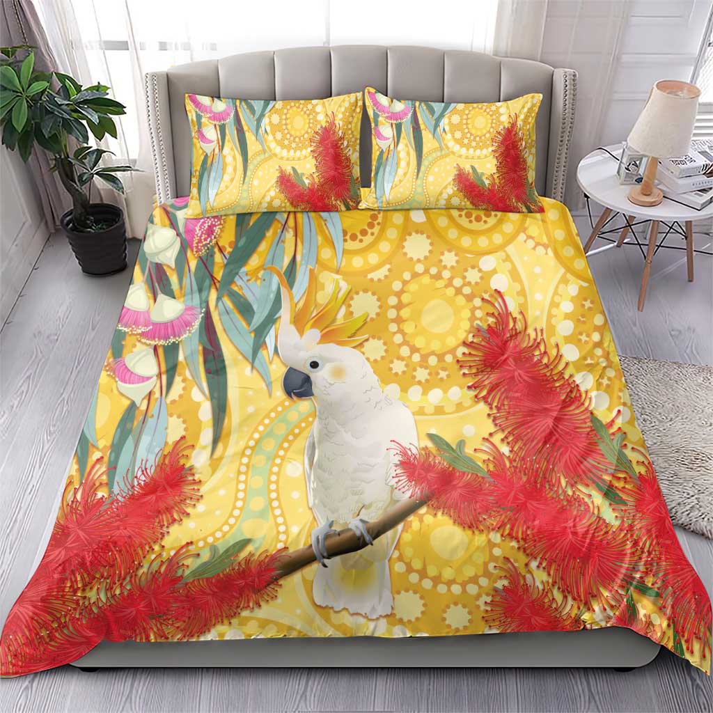 Sulphur-Crested Cockatoo Australia Aboriginal Art Bedding Set NAIDOC Week - Nature Lovers