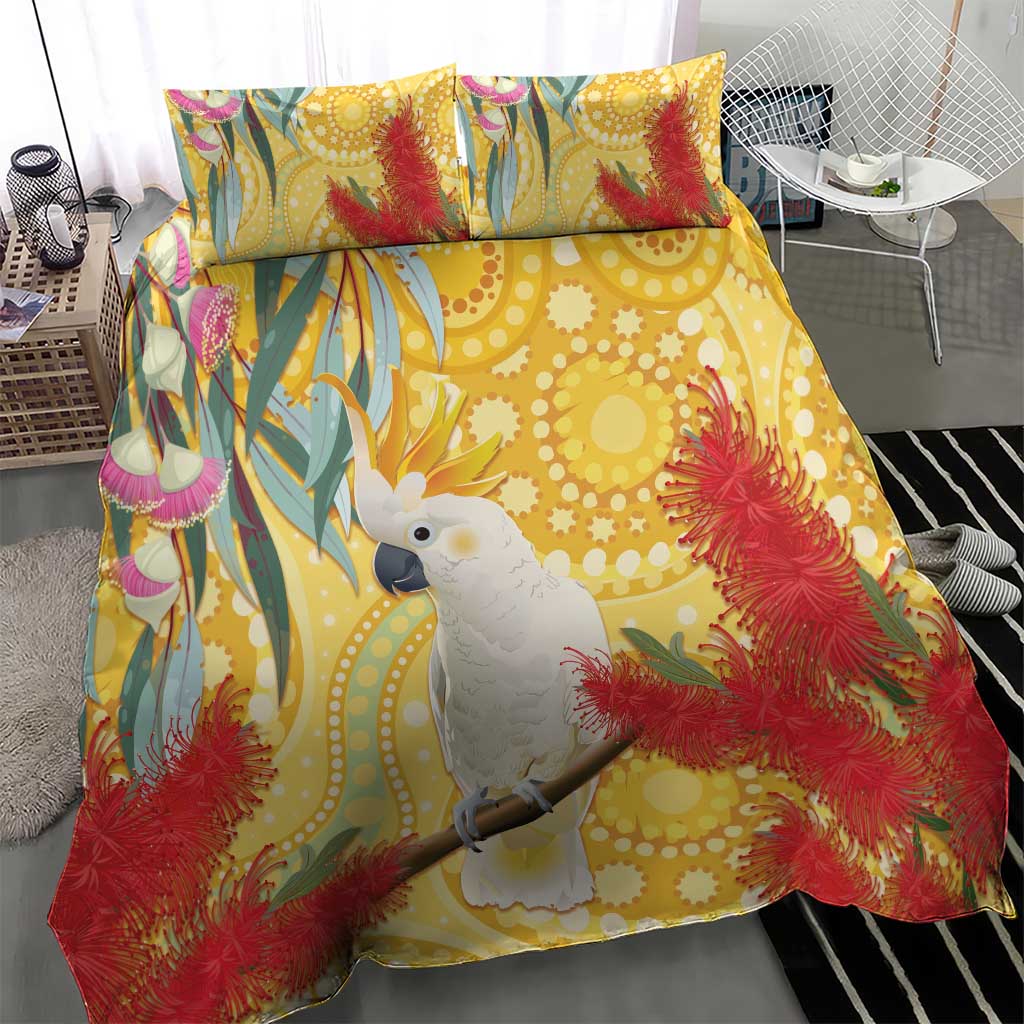 Sulphur-Crested Cockatoo Australia Aboriginal Art Bedding Set NAIDOC Week - Nature Lovers