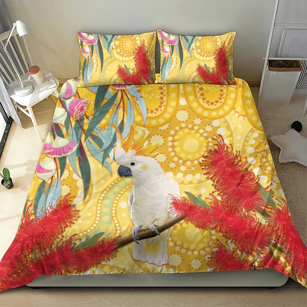 Sulphur-Crested Cockatoo Australia Aboriginal Art Bedding Set NAIDOC Week - Nature Lovers