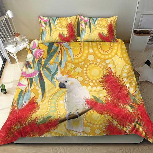 Sulphur-Crested Cockatoo Australia Aboriginal Art Bedding Set NAIDOC Week - Nature Lovers