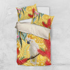 Sulphur-Crested Cockatoo Australia Aboriginal Art Bedding Set NAIDOC Week - Nature Lovers